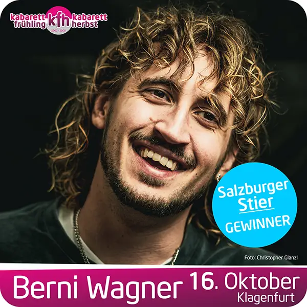 Berni Wagner live mit dem Kabarett Programm "Monster" im Konzerthaus Klagenfurt am 16. Oktober 2026.