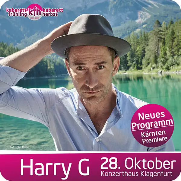 Harry G live mit seinem Programm 'Hoamstories' am 28. Oktober 2026 im Konzerthaus Klagenfurt.