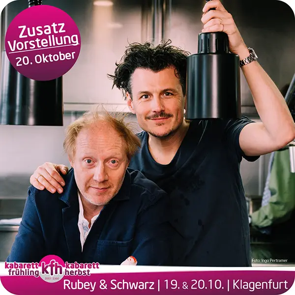 Kabarett Manuel Rubey und Simon Schwarz live im Konzerthaus Klagenfurt am 19. Oktober 2024